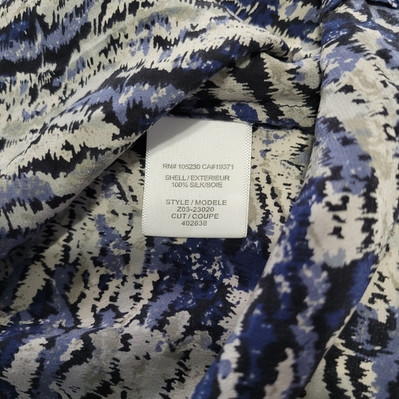 Joie Women's M 100% Silk Blouse Top Blue & Gray - Picture 9 of 9